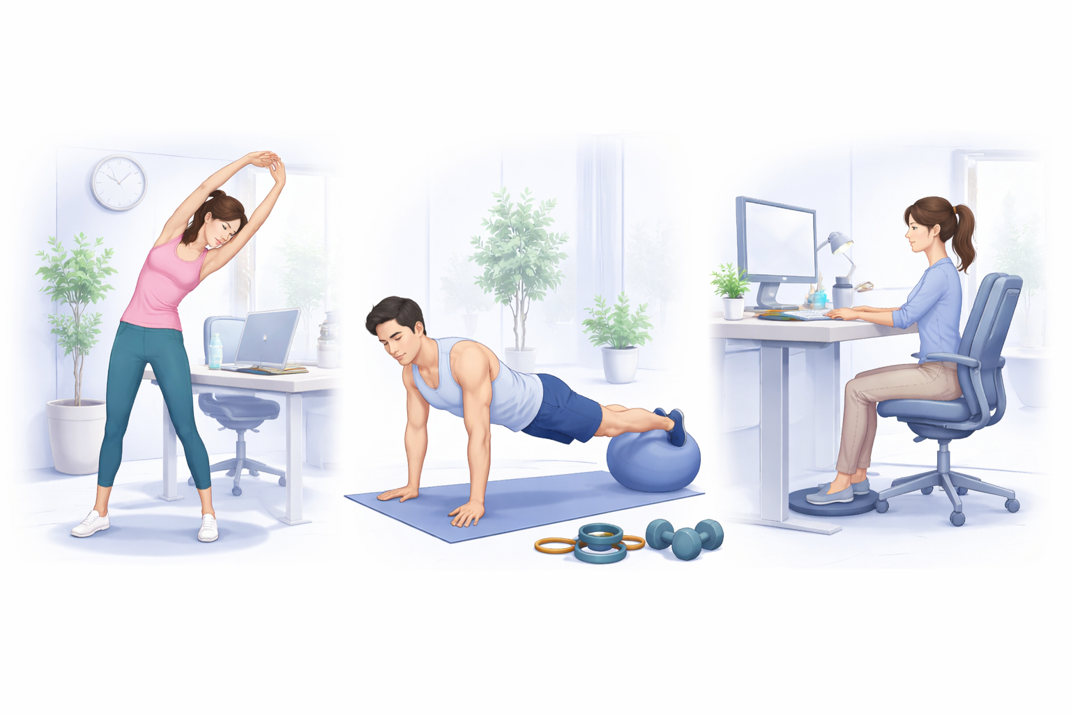 提升办公姿态和健康习惯.